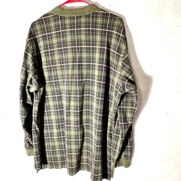 Daniel Cremieux  Green Tartan Plaid Long Sleeve Polo Golf Size XL Extra Large - Picture 4 of 5